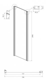 Боковая стенка Ambassador Intense 80IX 80см хром/прозрачное